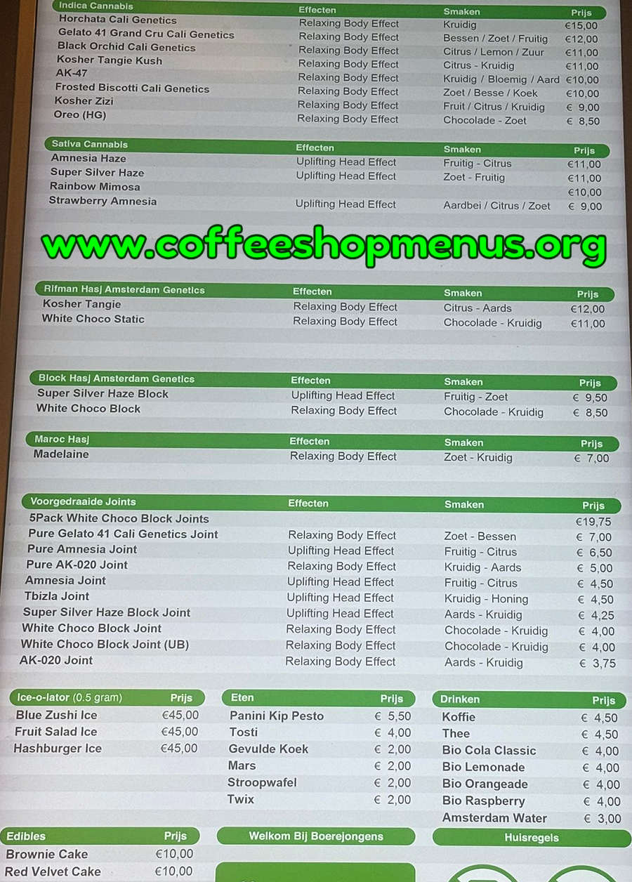 Boerejongens Centrum Menu 1