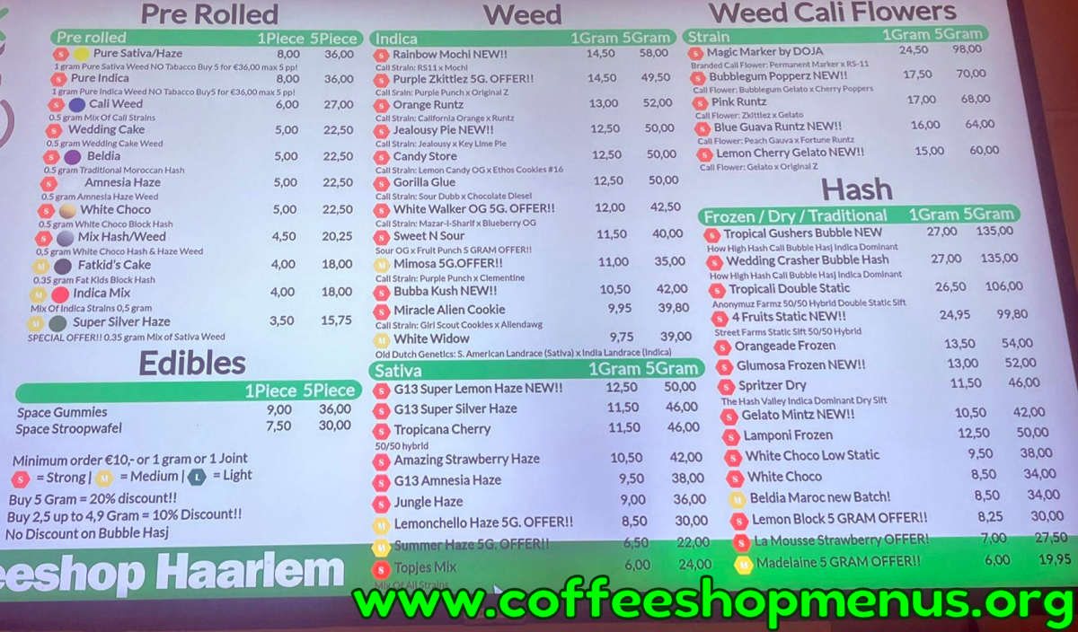 Coffeeshop Haarlem Menu 2