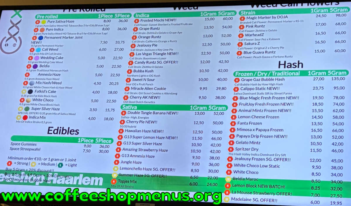 Coffeeshop Haarlem Menu 1