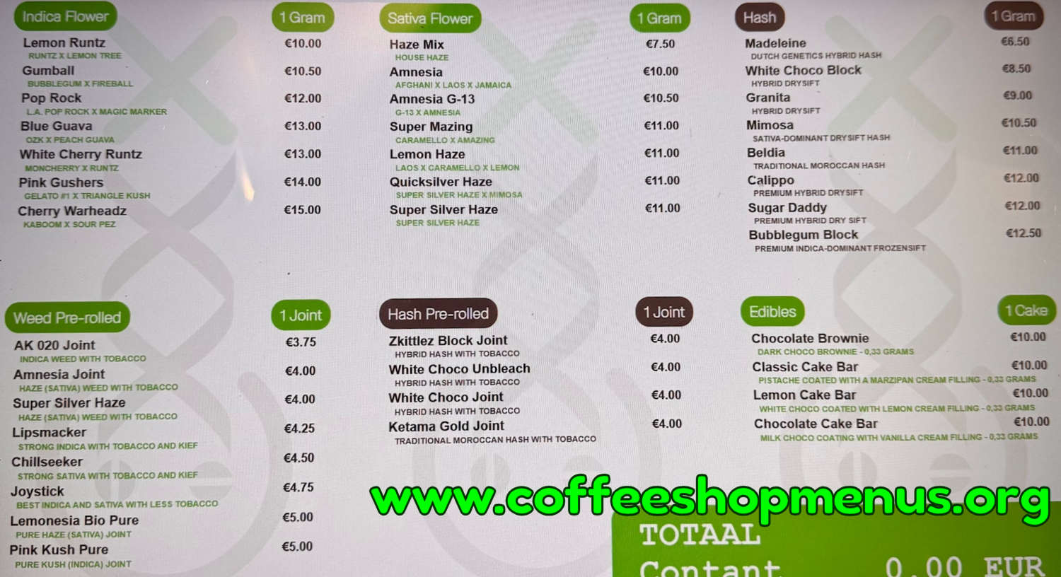 Coffeeshop Oost Menu 2