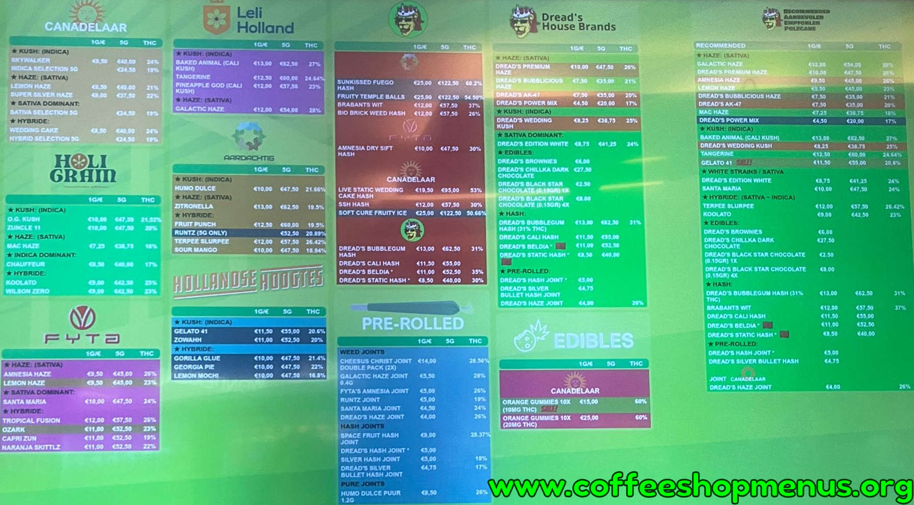 Dreadlock Menu 1