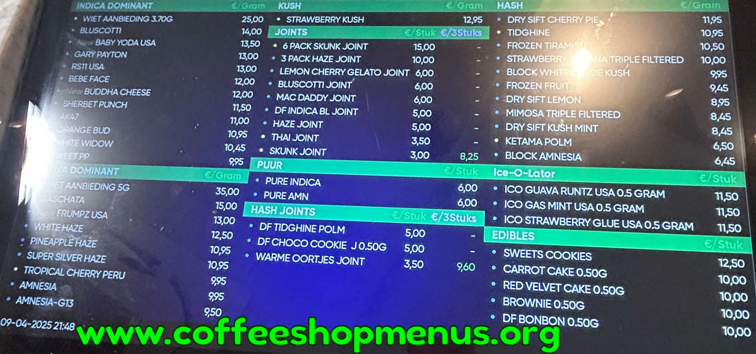 Dutch Flowers Menu 1