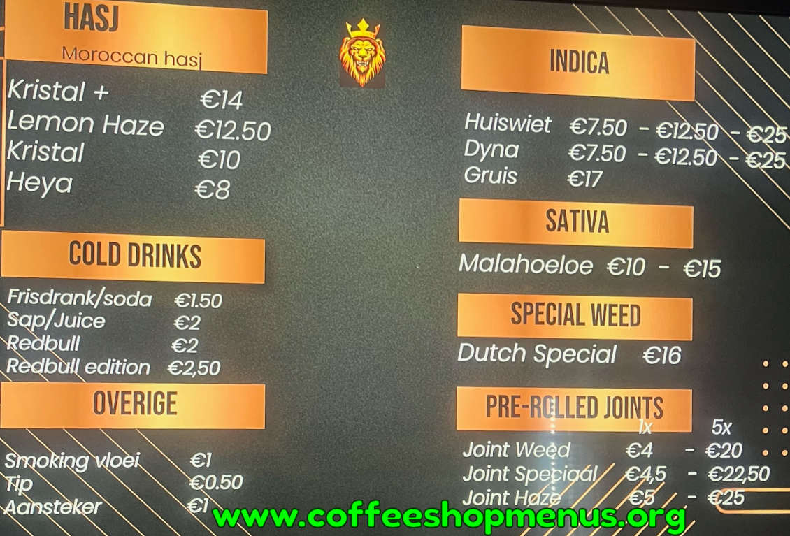 Dutch Gold Menu 1