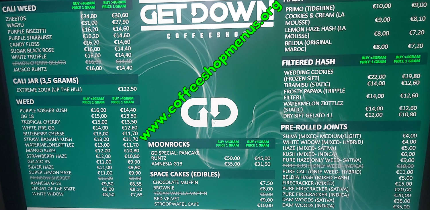Get Down To It Menu 1