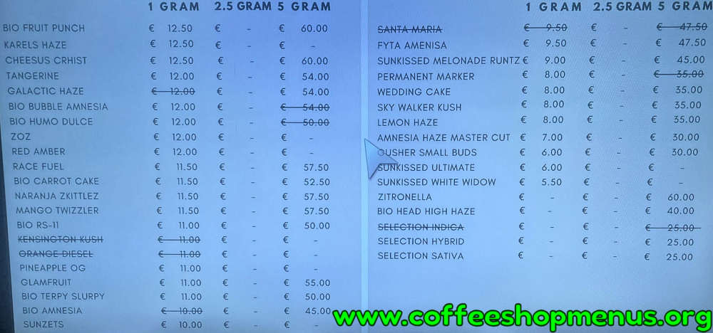 Koffie en Dromen (Blowboot) Menu 1