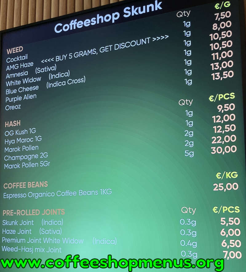 Skunk Station Menu 1