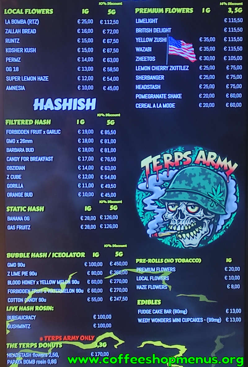 Terps Army Menu 1