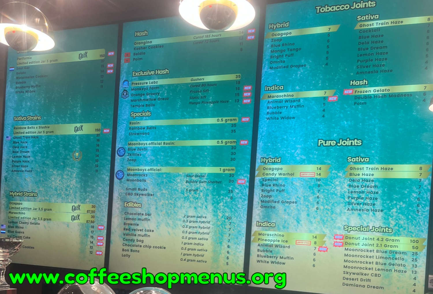 The Canna Club Menu 1