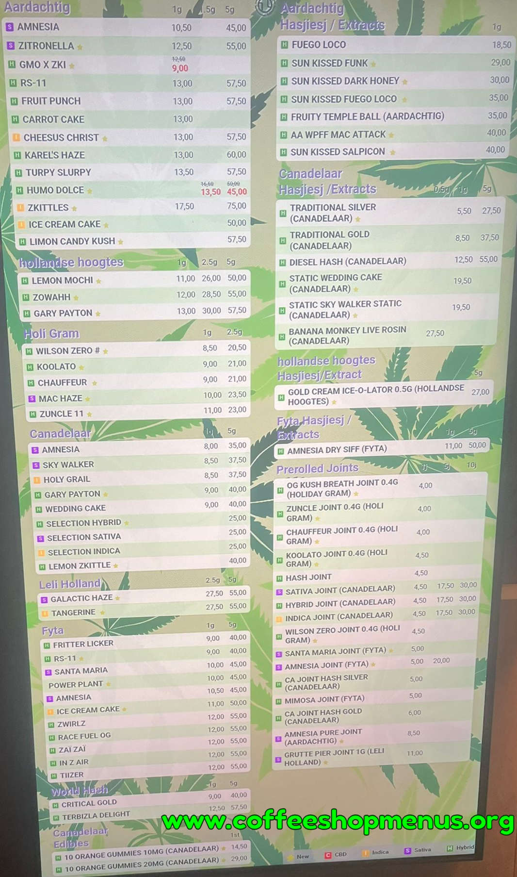 The Roundabout 69 Menu 1